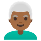 Google platformu için man: medium-dark skin tone, white hair