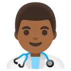 man health worker: medium-dark skin tone pentru platforma Google