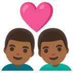 couple with heart: man, man, medium-dark skin tone para a plataforma Google