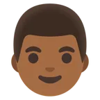 man: medium-dark skin tone untuk platform Google
