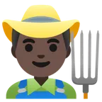 man farmer: dark skin tone لمنصة Google