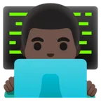 man technologist: dark skin tone สำหรับแพลตฟอร์ม Google
