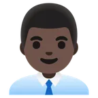 Google platformu için man office worker: dark skin tone