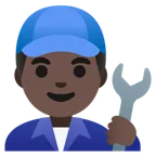 man mechanic: dark skin tone für Google Plattform
