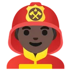man firefighter: dark skin tone สำหรับแพลตฟอร์ม Google