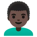 man: dark skin tone, curly hair สำหรับแพลตฟอร์ม Google