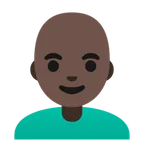 man: dark skin tone, bald alustalla Google
