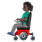 man in motorized wheelchair: dark skin tone สำหรับแพลตฟอร์ม Google