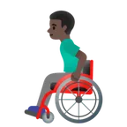 man in manual wheelchair: dark skin tone untuk platform Google