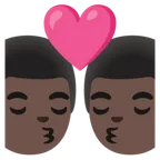 kiss: man, man, dark skin tone per la piattaforma Google
