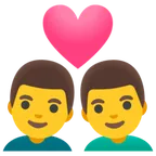 Google प्लेटफ़ॉर्म के लिए couple with heart: man, man