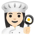 woman cook: light skin tone per la piattaforma Google