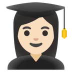 Google dla platformy woman student: light skin tone