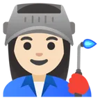 woman factory worker: light skin tone pentru platforma Google