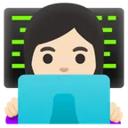 Google platformu için woman technologist: light skin tone