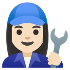 woman mechanic: light skin tone per la piattaforma Google