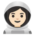 woman astronaut: light skin tone pentru platforma Google