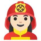 Google dla platformy woman firefighter: light skin tone