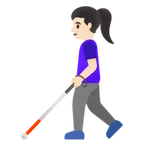 Google dla platformy woman with white cane: light skin tone