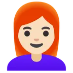 woman: light skin tone, red hair pour la plateforme Google