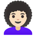 woman: light skin tone, curly hair لمنصة Google