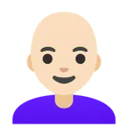 woman: light skin tone, bald für Google Plattform