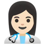 woman health worker: light skin tone for Google platform