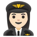woman pilot: light skin tone untuk platform Google