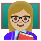 woman teacher: medium-light skin tone pour la plateforme Google