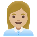 woman office worker: medium-light skin tone สำหรับแพลตฟอร์ม Google