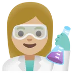 Google platformu için woman scientist: medium-light skin tone