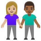 Google dla platformy woman and man holding hands: medium-light skin tone, medium-dark skin tone