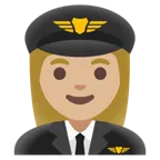 Google platformu için woman pilot: medium-light skin tone