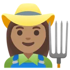 woman farmer: medium skin tone til Google platform