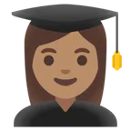 woman student: medium skin tone สำหรับแพลตฟอร์ม Google
