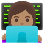 Google platformu için woman technologist: medium skin tone