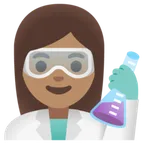 woman scientist: medium skin tone voor Google platform