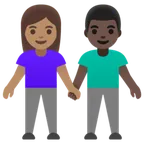 woman and man holding hands: medium skin tone, dark skin tone για την πλατφόρμα Google