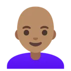 woman: medium skin tone, bald pour la plateforme Google