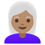 woman: medium skin tone, white hair alustalla Google