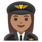 woman pilot: medium skin tone per la piattaforma Google