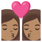 kiss: woman, woman, medium skin tone для платформи Google