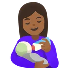 woman feeding baby: medium-dark skin tone til Google platform