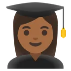 woman student: medium-dark skin tone til Google platform