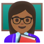 woman teacher: medium-dark skin tone pour la plateforme Google