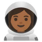 woman astronaut: medium-dark skin tone สำหรับแพลตฟอร์ม Google