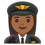 woman pilot: medium-dark skin tone pentru platforma Google