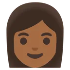 woman: medium-dark skin tone für Google Plattform