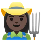 woman farmer: dark skin tone لمنصة Google
