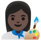 woman artist: dark skin tone untuk platform Google